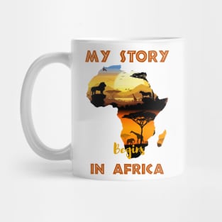 Black History Month my story begins in Africa Mug